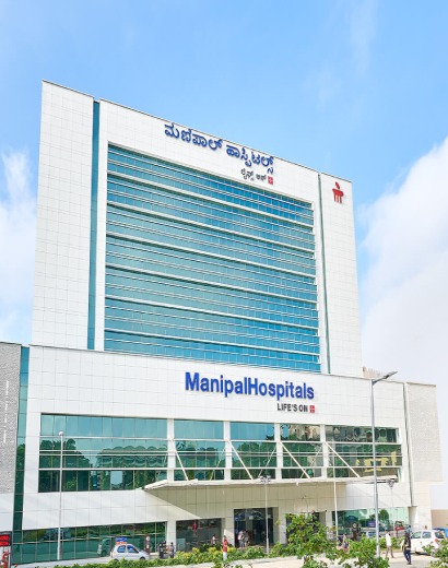 Manipal Hospital Bangalore — 8 minute drive from Alpha Suites
